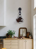BLACK WOOD FINNISH WALL FAN LIGHT WITH NATURAL COLOR BLADE (Cage)