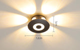 10W LED Black 6-Way Waterproof Outdoor Wall Lamp Up Down Light - Warm White