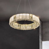 600 MM Crystal Golden LED Ring Chandelier Light for Living Room Round Dining Room - Warm White