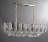 800x300 MM Feather Crystal LED Chandelier for Living Dining Room Light- Warm White