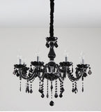 8 Light Black Glass Italian Chandelier Ceiling Lights Hanging - Warm White