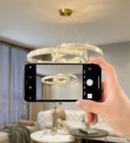 800 MM Crystal Gold LED Chandelier Light for Living Room Dining Room - Warm White