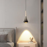 led 1 Light Gold Black Modern Pendant Bedside Ceiling Lights - Warm White
