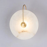 Gold Marble Modern LED Drum Wall Lamp Bedside Light - Warm White