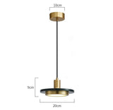 led Gold Black Stone Disk Hanging Pendant Ceiling Light - Warm White - Ashish Electrical India