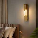 3 Light Gold Metal Frost Wall Light for Living Room Drawing Room Bedroom - Warm White