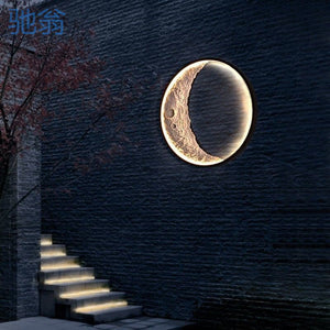 Led 400MM Moon Wall Light Outdoor Indoor Light - Warm White