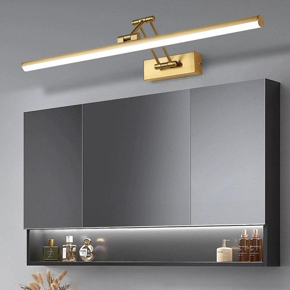 Modern Led Bathroom Gold Metal Vanity Picture Mirror Light Wall Lamp - 3 Color in 1 - Ashish Electrical India