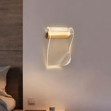 Transparent 10W Paper Curvy LED Wall Lamp Bedside Light - Warm White