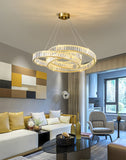 800 MM Crystal Gold LED Chandelier Light for Living Room Dining Room - Warm White
