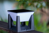 150MM Square Pillar Light Gate Lamp Metal Acrylic E27 Lantern Post (Color : Black)