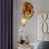 Horse Wall Lamp Art LED European Creative Wall Lamp Bedroom Bedside Lamp - Gold - Ashish Electrical India