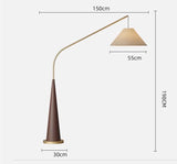 ARC FLOOR LAMP LIVING ROOM STANDING LAMP - Wooden Gold