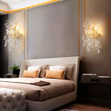 Glass Waterdrop Crystal Gold Metal Wall Light for Living Room