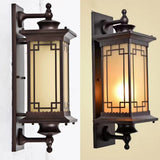 Outdoor Wall Light Fixture Brown Exterior Wall Waterproof Lights Glass Shade - Warm White