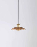 Gold Long Amber Champagne Glass Pendant Light