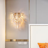 Led K9 Crystal Metal Wall Light for Dining Living Room - Warm White