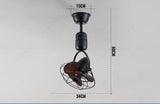 BLACK WOOD FINNISH WALL FAN LIGHT WITH NATURAL COLOR BLADE (Cage)