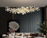 1500MM LONG GOLDEN CRYSTAL CHANDELIER CEILING LIGHTS HANGING