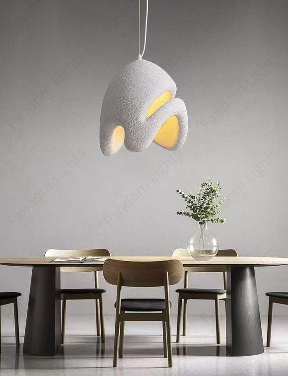 White Earthly Wabi Sabi Chandelier 400 MM for Living Room Indoor Outdoor Light - Warm White