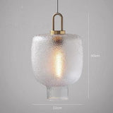 1 Light LED Clear Sand Blast Glass Gold Pendant Ceiling Light - Warm White - Ashish Electrical India