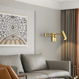 LED 6W Antique Gold Bedside Wall Light with Adjustable Arm Spot - Warm White