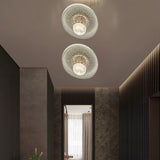 LED 200MM Acrylic Gold Ceiling Lamp for Home Office - Warm White