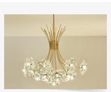 19 Light Gold Body Acrylic LED Chandelier Hanging for Living Room Lamp - Warm White - Ashish Electrical India