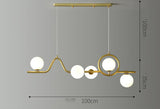 5 Light Gold Frosted Globes Chandelier Ceiling Lights Hanging - Warm White - Ashish Electrical India