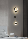 500MM LED Black Long 3 Rings Wall Light - Warm White