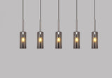 led 5 Light Smoke Black Hanging Pendant Ceiling Light - Warm White
