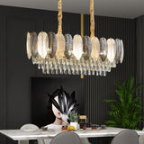 800x300 MM Feather Crystal LED Chandelier for Living Dining Room Light- Warm White