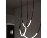 3 Belt Black Chandelier Hanging Lamp