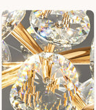 led Gold Crystal Flower Pendant Ceiling Lamp Light - Warm White