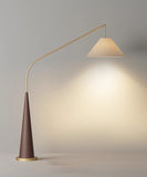 ARC FLOOR LAMP LIVING ROOM STANDING LAMP - Wooden Gold