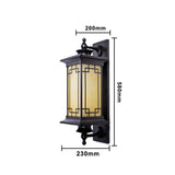 Outdoor Wall Light Fixture Brown Exterior Wall Waterproof Lights Glass Shade - Warm White