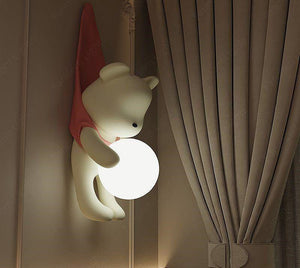Resin Lamp with Teddy Kids Room Wall Light