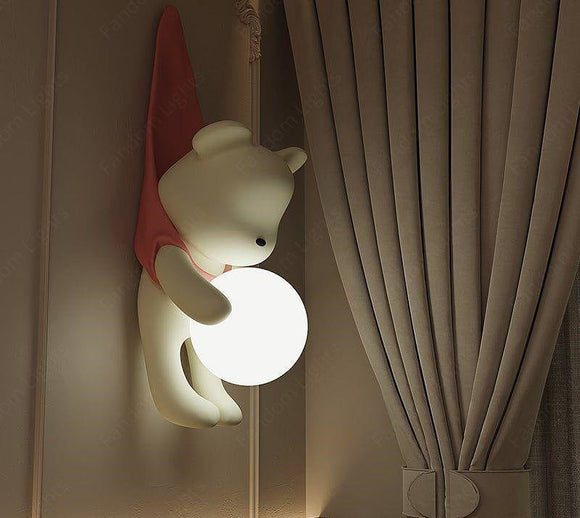 Resin Lamp with Teddy Kids Room Wall Light