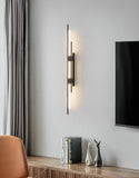 600 MM LED Stainless Steel Electroplated Black Long Sleek Tube Wall Light - Warm White