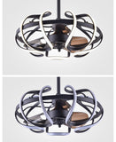 600MM 3 BLADE WIND LAMP CEILING CHANDELIER FAN REMOTE CONTROLLED WITH LIGHT - BLACK