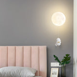 Led Resin Moon Lamp with Astro Kids Room Wall Light - Warm White