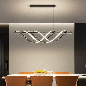 1000MM Pearl Black Modern LED Light Chandelier Lighting Lamp Cord Pendant Lamp - Warm White