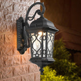 Outdoor Wall Light Fixture Black Color Exterior Lantern Waterproof - Warm White - Ashish Electrical India