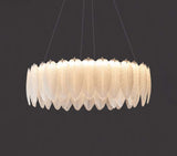 500 MM Feather Glass LED Chandelier for Living Dining Room Light- Warm White