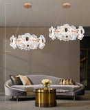 600 MM MOP Crystal Gold LED Chandelier for Living Dining Room Light- Warm White