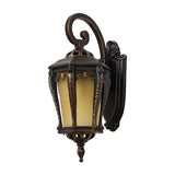 Outdoor Wall Light Fixture Coffee Gold Color Frost Glass Exterior Lantern Waterproof Lamp - Warm White