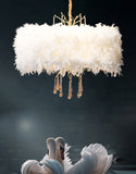 600 MM Feather LED Chandelier for Living Dining Room Light- Warm White