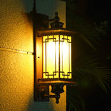 Outdoor Wall Light Fixture Brown Exterior Wall Waterproof Lights Glass Shade - Warm White