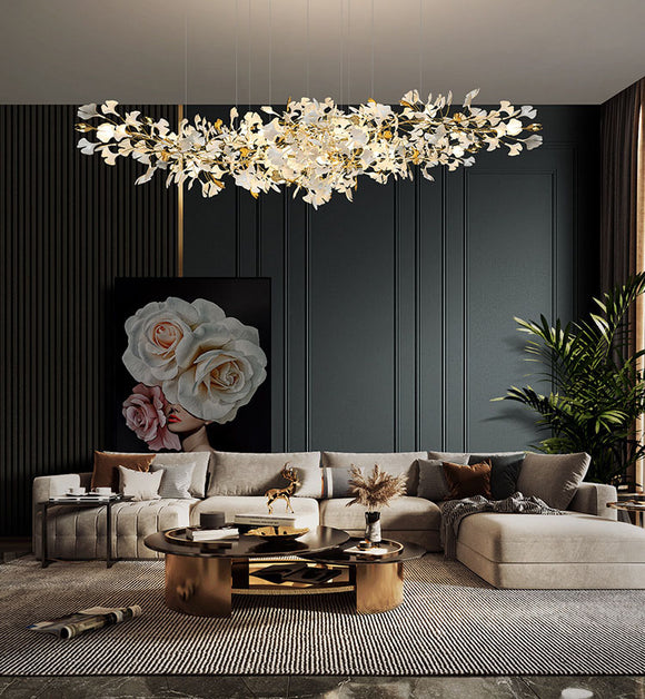 1500MM LONG GOLDEN CRYSTAL CHANDELIER CEILING LIGHTS HANGING