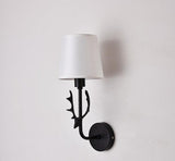 LED Wall Light Deer Wall Sconce Light Fixture - Black with Fabric Shade